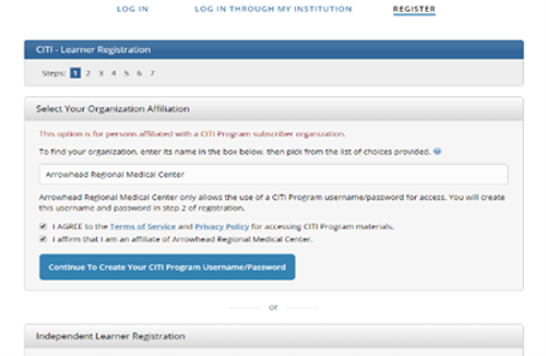 Instructions on CITI Training