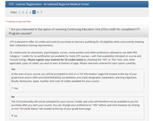 Instructions on CITI Training