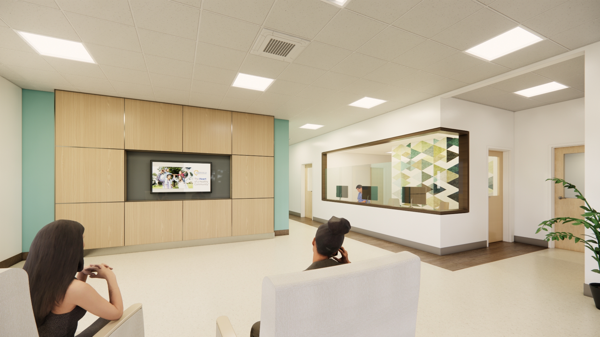 Rendering of nurses station.
