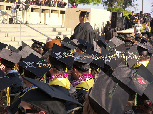 students in graduation caps and gowns