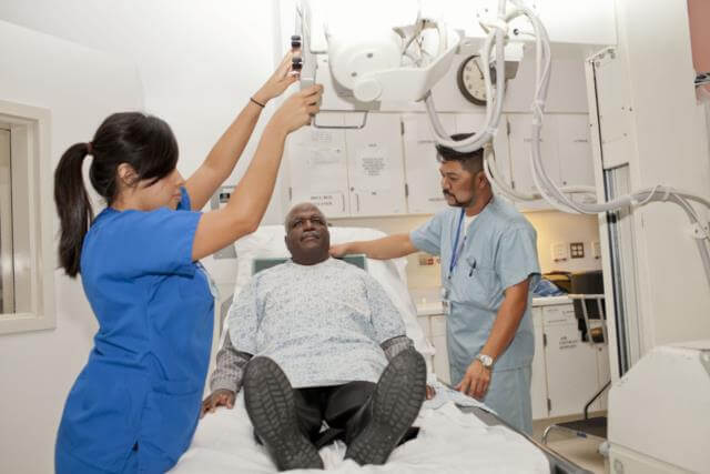 patient receiving radiology scan